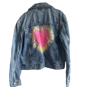 Gap kids Kids Heart Tie-Dye Denim Jacket size L